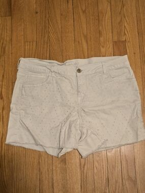 Lane Bryant White Eyelet Denim Shorts